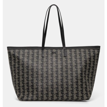 τσάντα lacoste χρώμα μαύρο, nf5002ze 100% poliuretan