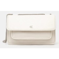 τσάντα calvin klein jeans χρώμα: μπεζ, lv04k3084g 51% πολυεστέρας, 49% poliuretan