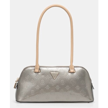 τσάντα guess arnela χρώμα γκρι, hwtv94 96080 δερμάτινη