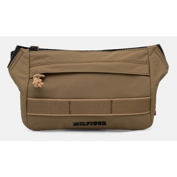 τσάντα φάκελος tommy hilfiger χρώμα καφέ, am0am13220