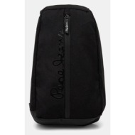 σακίδιο πλάτης pepe jeans jared core χρώμα: μαύρο, pm030877 υφαντικό υλικό