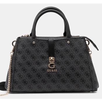 τσάντα guess zamira χρώμα γκρι, hwsg96 29060 κύριο υλικό