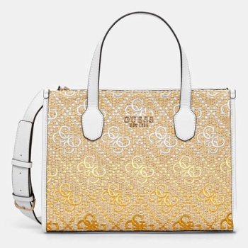 τσάντα guess silvana χρώμα κίτρινο, hwsw86 65220 κύριο