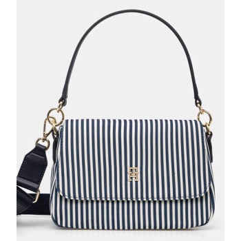 τσάντα tommy hilfiger χρώμα ναυτικό μπλε, aw0aw17166 95%