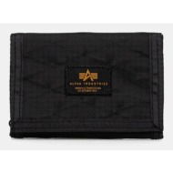 πορτοφόλι alpha industries combat label wallet χρώμα: μαύρο, 156951 κύριο υλικό: 50% νάιλον, 50% πολ