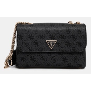τσάντα guess erica χρώμα μαύρο, hwesg9 51020 κύριο υλικό