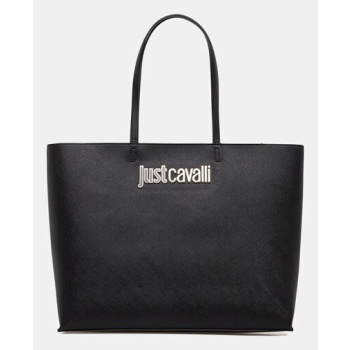 τσάντα just cavalli χρώμα μαύρο, 78ra4bb9 zs766 100%