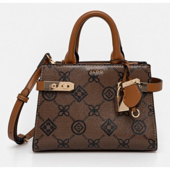 τσάντα aldo lisbon χρώμα καφέ, 13933717 κύριο υλικό 100%