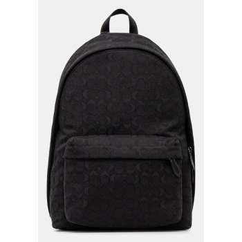 σακίδιο πλάτης coach χρώμα μαύρο, cah18 υφαντικό υλικό