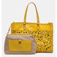 τσάντα u.s. polo assn. road χρώμα: κίτρινο, beu1r8646wwi 60% pvc, 40% poliuretan