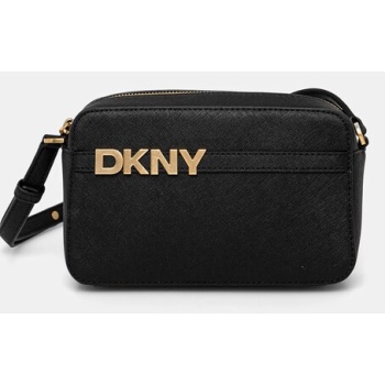 δερμάτινη τσάντα dkny χρώμα μαύρο, r51e1j31 κύριο υλικό