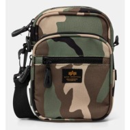 σακίδιο alpha industries label messenger bag s χρώμα: πράσινο, 156941 κύριο υλικό: 100% πολυεστέρας
