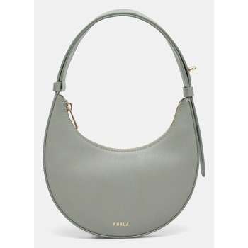 δερμάτινη τσάντα furla χρώμα πράσινο, we00649 ax0733 ag700