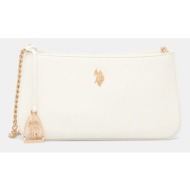 τσάντα u.s. polo assn. jones χρώμα: μπεζ, beuje8663wvp 100% poliuretan