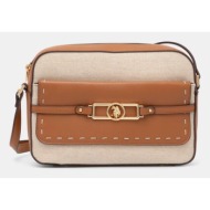 τσάντα u.s. polo assn. marple χρώμα: μπεζ, beuqm8638wc2 50% βαμβάκι, 50% poliuretan