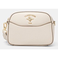τσάντα u.s. polo assn. stanford χρώμα: μπεζ, biuss6206wvp 100% poliuretan