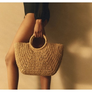 τσάντα answear lab χρώμα καφέ 100% χαρτί