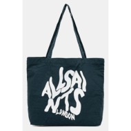 βαμβακερή τσάντα allsaints orlando χρώμα: πράσινο, m285xb 50% βαμβάκι, 50% οργανικό βαμβάκι