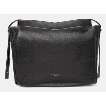 δερμάτινη τσάντα gianni chiarini ottavia χρώμα μαύρο, bs