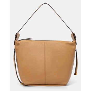 δερμάτινη τσάντα gianni chiarini guia χρώμα μπεζ, zn