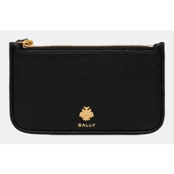 δερμάτινο πορτοφόλι bally γυναικείο, χρώμα μαύρο, wlb01c