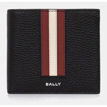 δερμάτινο πορτοφόλι bally ανδρικό, χρώμα μαύρο, mlw03f