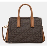 τσάντα michael michael kors χρώμα: καφέ, 30s5g9is1b δερμάτινη απομίμηση