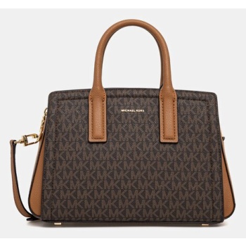 τσάντα michael michael kors χρώμα καφέ, 30s5g9is1b