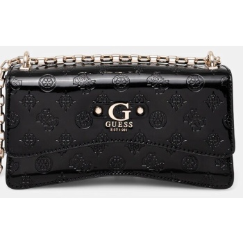 τσάντα guess gerty χρώμα μαύρο, hwtp95 29210 κύριο υλικό
