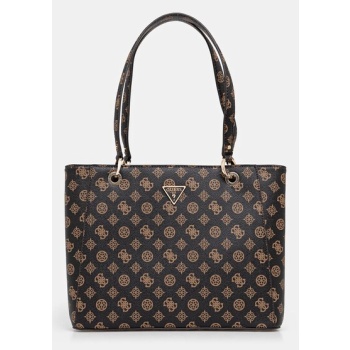 τσάντα guess noelle χρώμα καφέ, hwpz78 79250 δερμάτινη