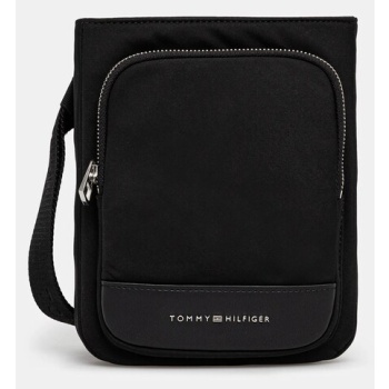 σακίδιο tommy hilfiger χρώμα μαύρο, am0am13193 συνθετικό