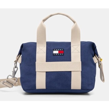 τσάντα tommy jeans χρώμα ναυτικό μπλε, am0am13281 100%