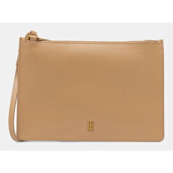 δερμάτινη τσάντα by malene birger aya purse χρώμα μπεζ