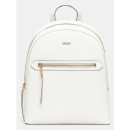 δερμάτινο σακίδιο dkny γυναικείο, χρώμα: άσπρο, r51k3j33 φυσικό δέρμα