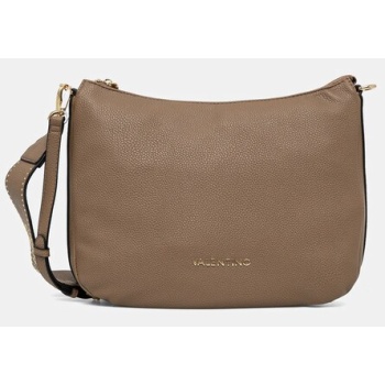 τσάντα valentino bags χρώμα καφέ, vbs8ae07 δερμάτινη