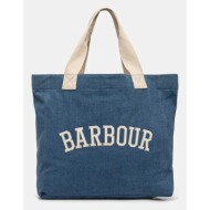 τζιν τσάντα barbour emily χρώμα: μπλε, lba0472bl31 100% βαμβάκι