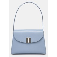 δερμάτινη τσάντα bally χρώμα: μπλε, wah01q 100% φυσικό δέρμα