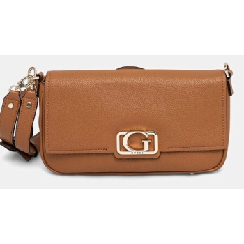 τσάντα guess circe χρώμα καφέ, hwbg96 42190 κύριο υλικό