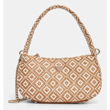 τσάντα guess rianee χρώμα καφέ, hwxwr9 22802 κύριο υλικό