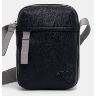 σακίδιο calvin klein jeans χρώμα: μαύρο, lv04g3080g κύριο υλικό: 100% πολυουρεθάνη