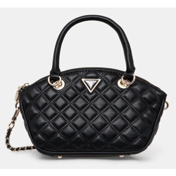 τσάντα guess giully χρώμα μαύρο, hwqg87 48760 δερμάτινη
