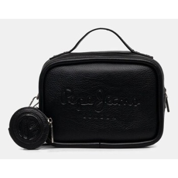 τσάντα pepe jeans bassy main χρώμα μαύρο, pl031637 κύριο
