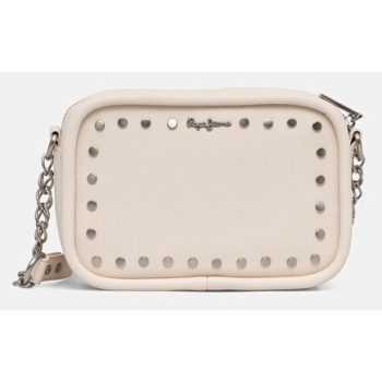 τσάντα pepe jeans brianae mai χρώμα μπεζ, pl031650 κύριο