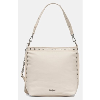 τσάντα pepe jeans cassidy mai χρώμα μπεζ, pl031651 κύριο