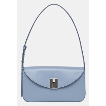 δερμάτινη τσάντα bally χρώμα μπλε, was02x φυσικό δέρμα