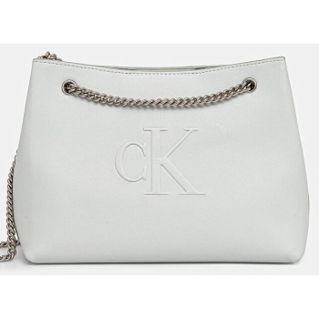 τσάντα calvin klein jeans χρώμα τιρκουάζ, lv04k3163g