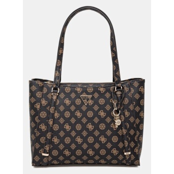 τσάντα guess erica χρώμα καφέ, hwepg9 51023 κύριο υλικό