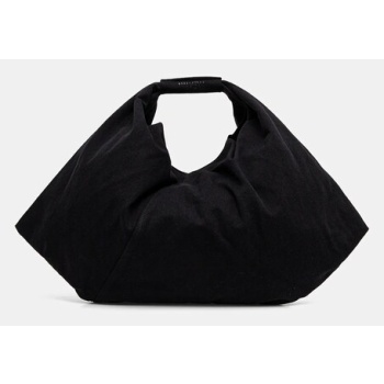τσάντα mm6 maison margiela japanese draped χρώμα μαύρο