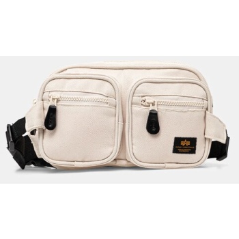 σακίδιο alpha industries label waist bag χρώμα μπεζ