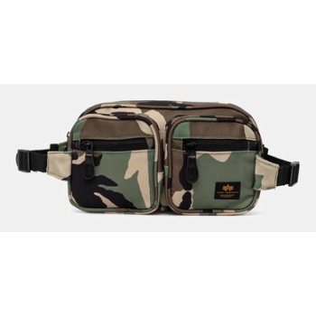 σακίδιο alpha industries label waist bag χρώμα πράσινο